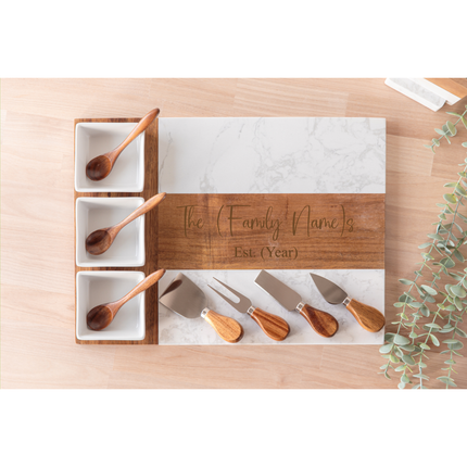 11-piece Marble Charcuterie Board Set