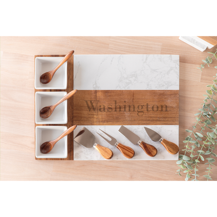 11-piece Marble Charcuterie Board Set