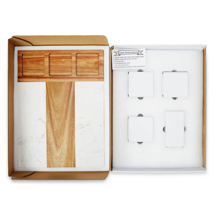 11-piece Marble Charcuterie Board Set