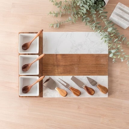11-piece Marble Charcuterie Board Set