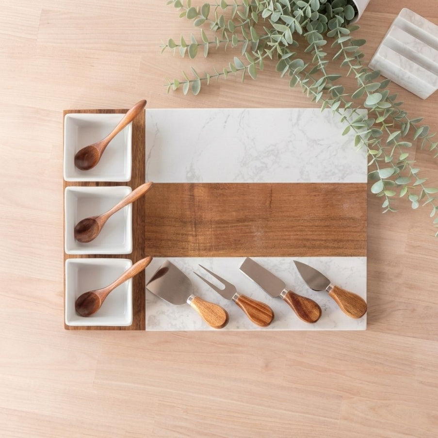 11-piece Marble Charcuterie Board Set
